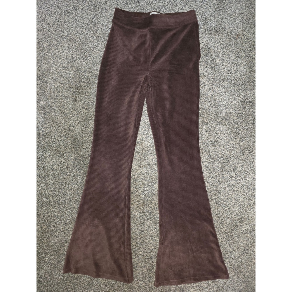 Aeropostale Womens Brown Corduroy Flare Pants High Waisted Bell Bottoms Size M
